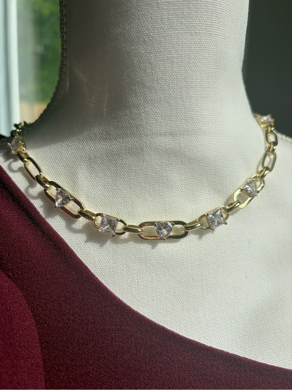 NWT Kendra Scott Blair Multi Mix-Cut Chain Necklace Gold White CZ